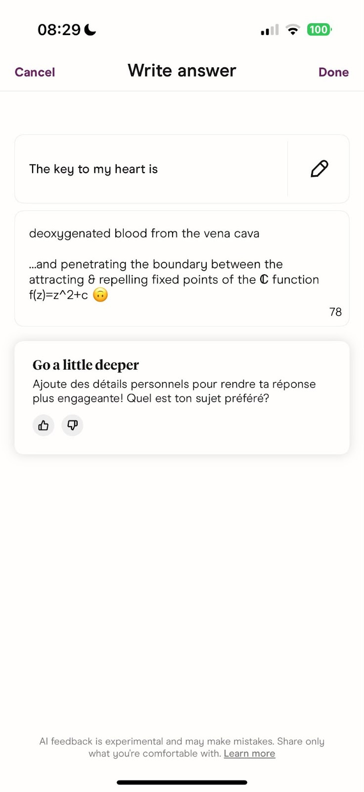 Hinge response